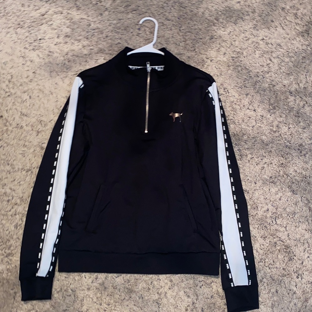 3/4 zip pink sweatshirt
